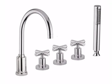 G3 - F7660 - 5 hole bathtub set with diverter with hand shower by Rubinetteria Giulini - view 2